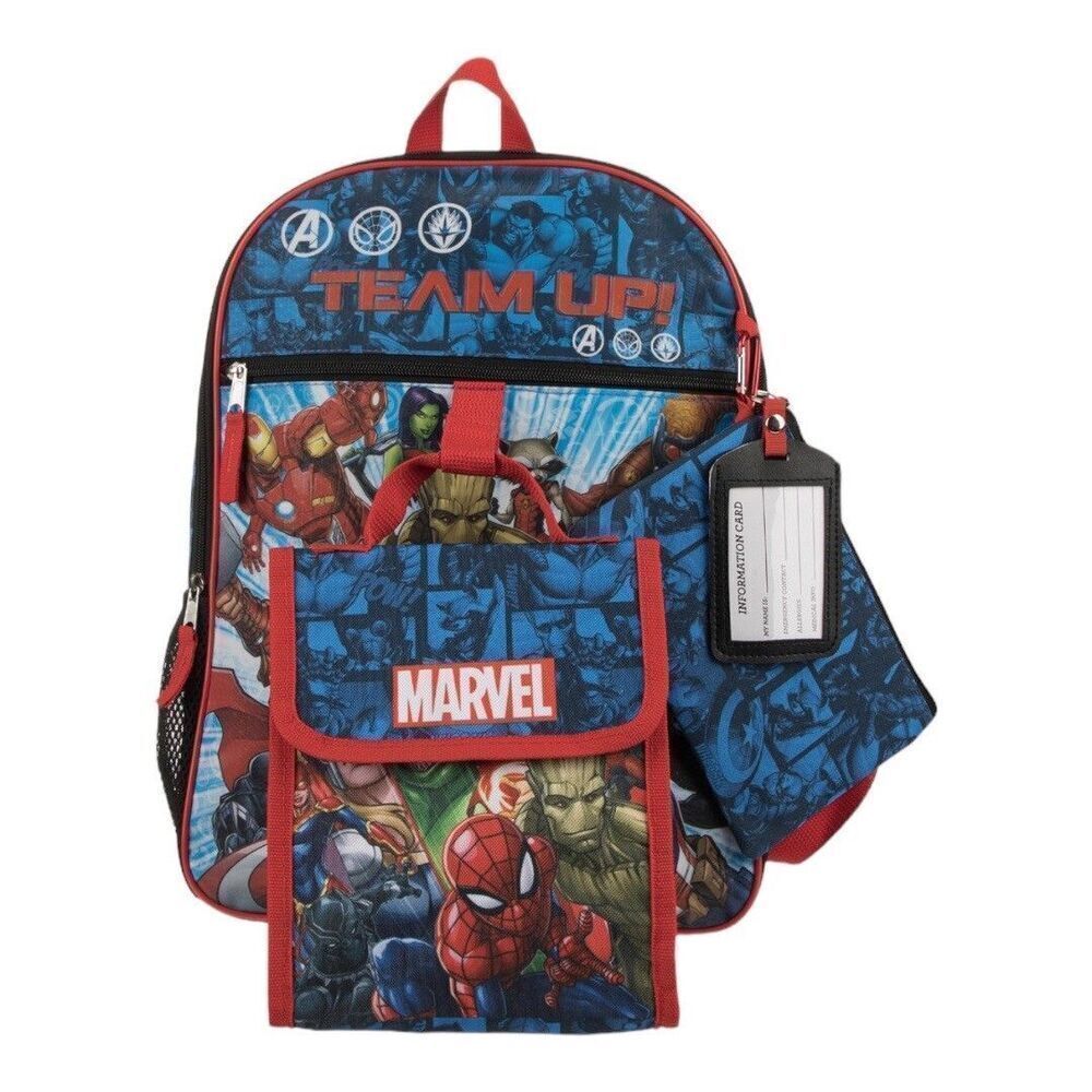 Bioworld Backpack Avengers 5 Piece Backpack Set - Picture 4 of 6